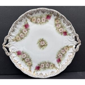 Antique‎ Rosenthal R C Iris Bavaria Plate Double Handled 10" Gold Trim